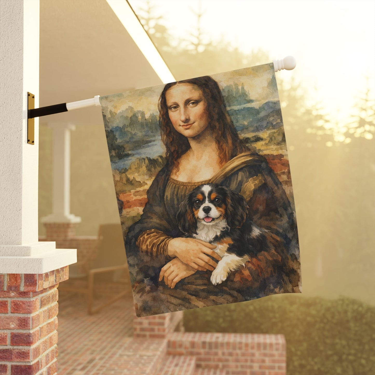 Personalized Cavalier Mona Lisa Garden Flag