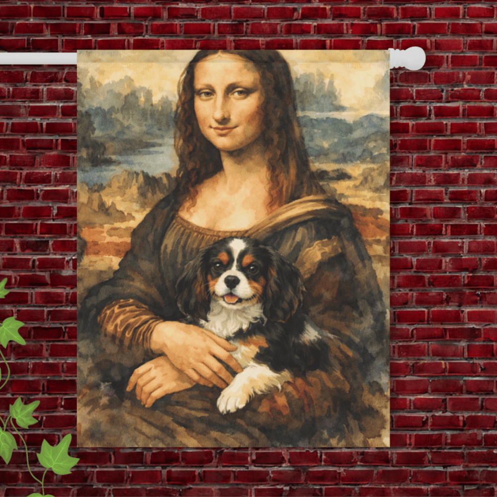 Personalized Cavalier Mona Lisa Garden Flag 24.5'' × 32''