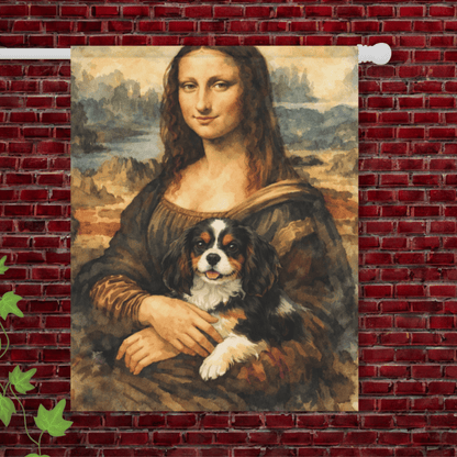 Personalized Cavalier Mona Lisa Garden Flag 24.5'' × 32''