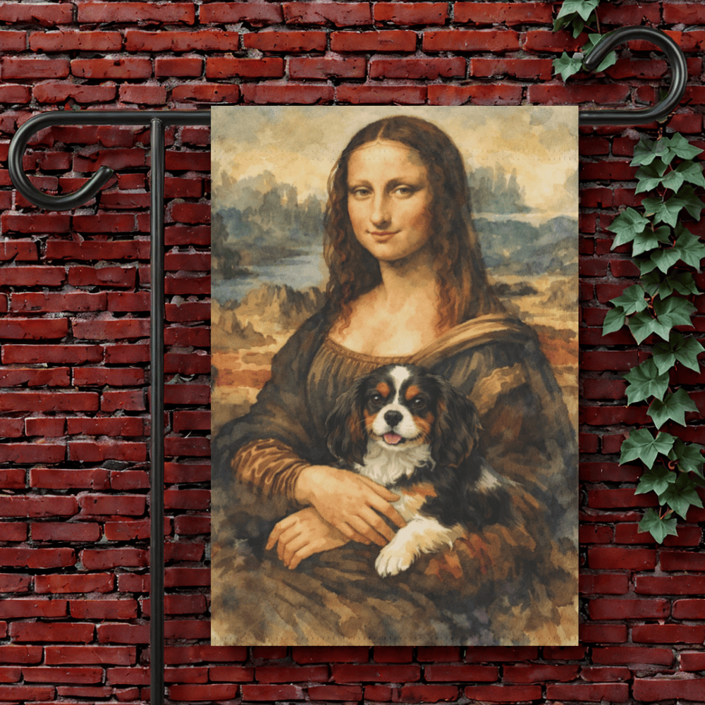 Personalized Cavalier Mona Lisa Garden Flag 12'' × 18''