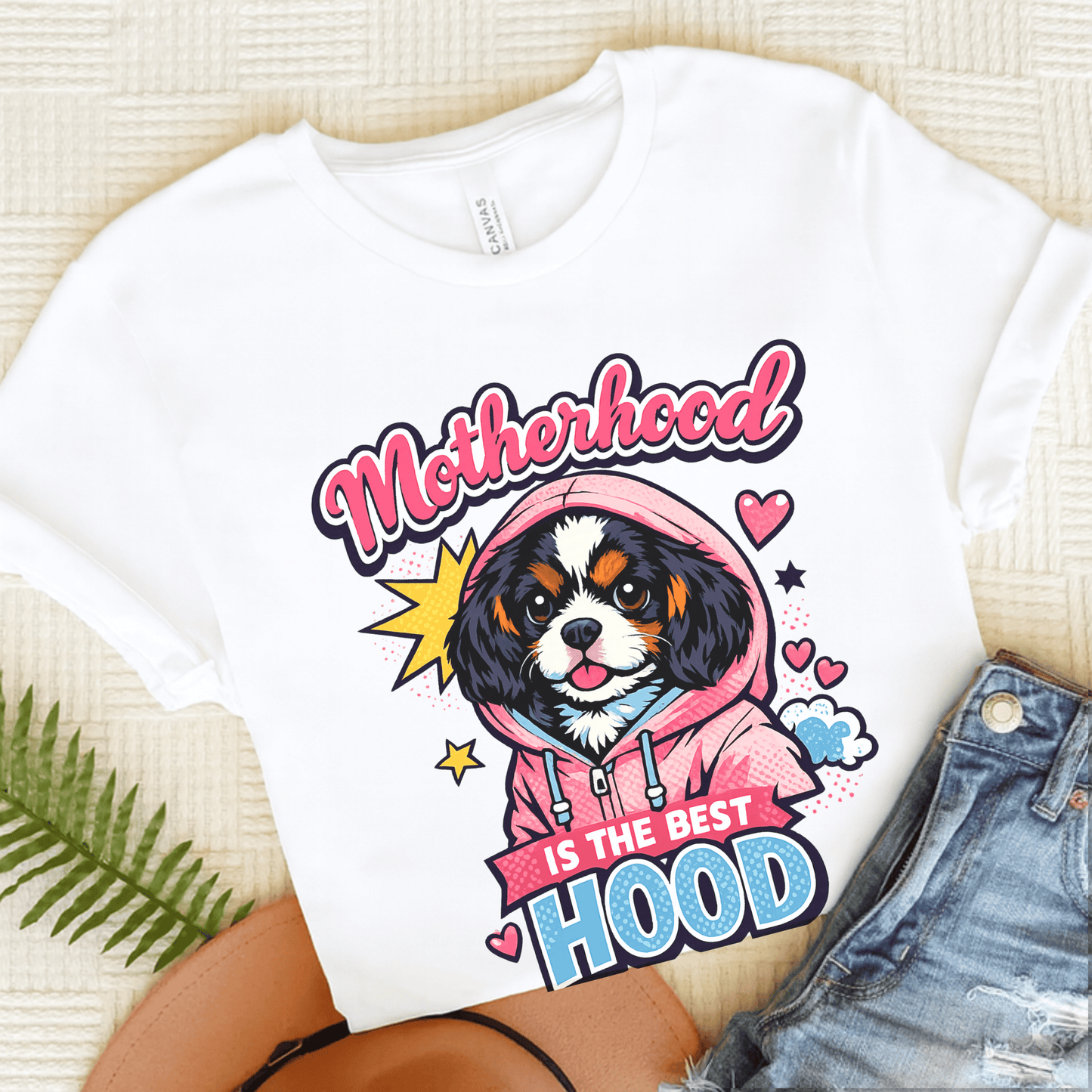 Personalized Cavalier Motherhood Unisex TShirt White