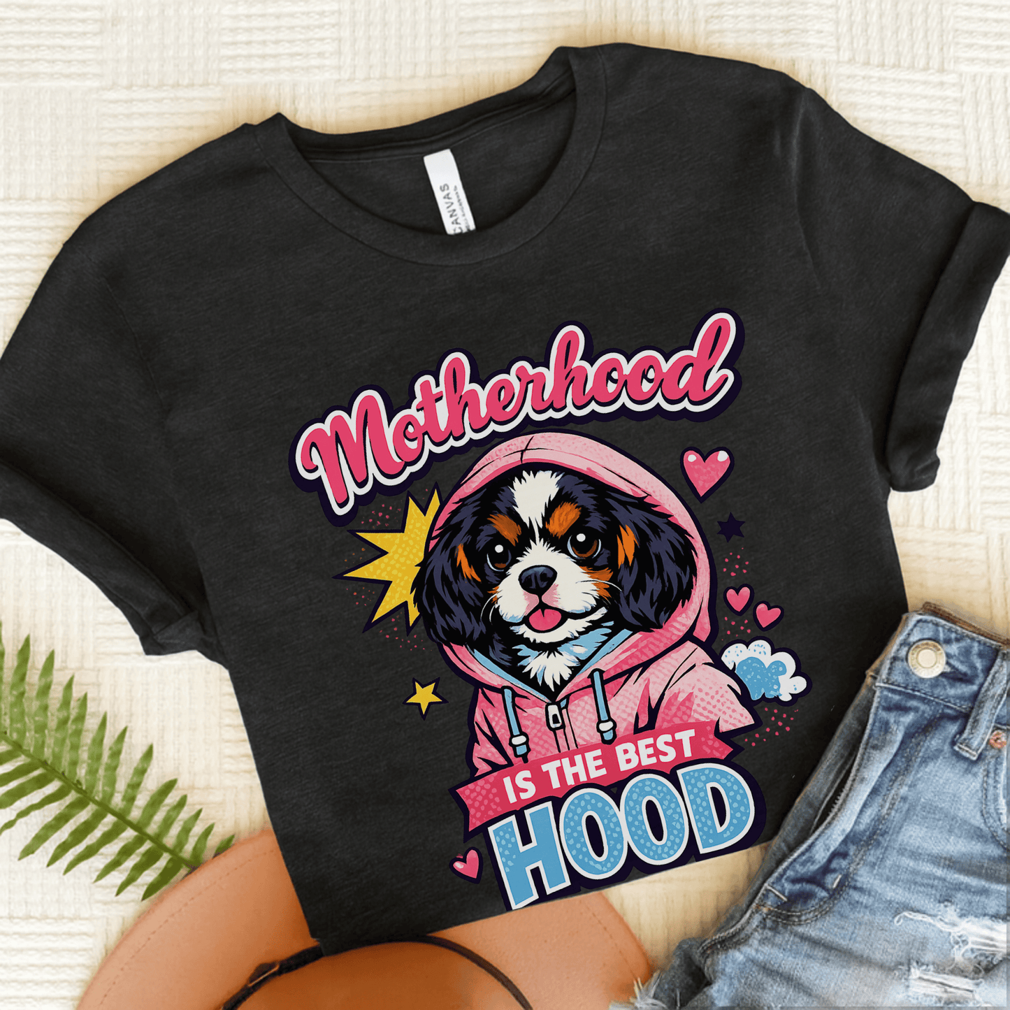 Personalized Cavalier Motherhood Unisex TShirt Dark Grey Heather