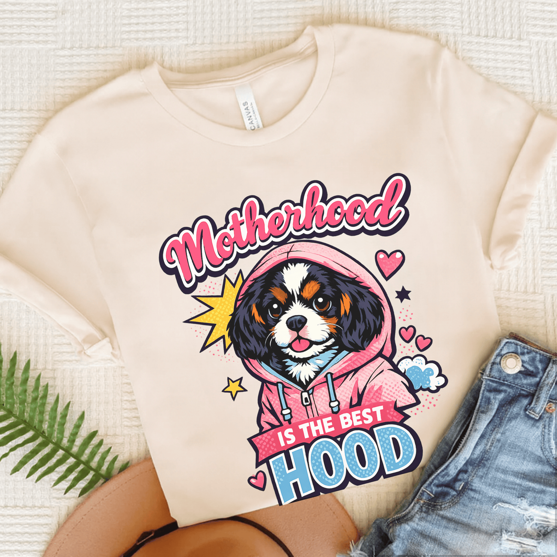 Personalized Cavalier Motherhood Unisex TShirt Natural