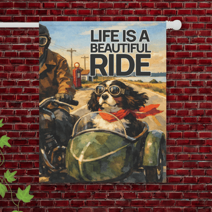 Personalized Cavalier Motorcycle Garden Flag 24.5'' × 32''