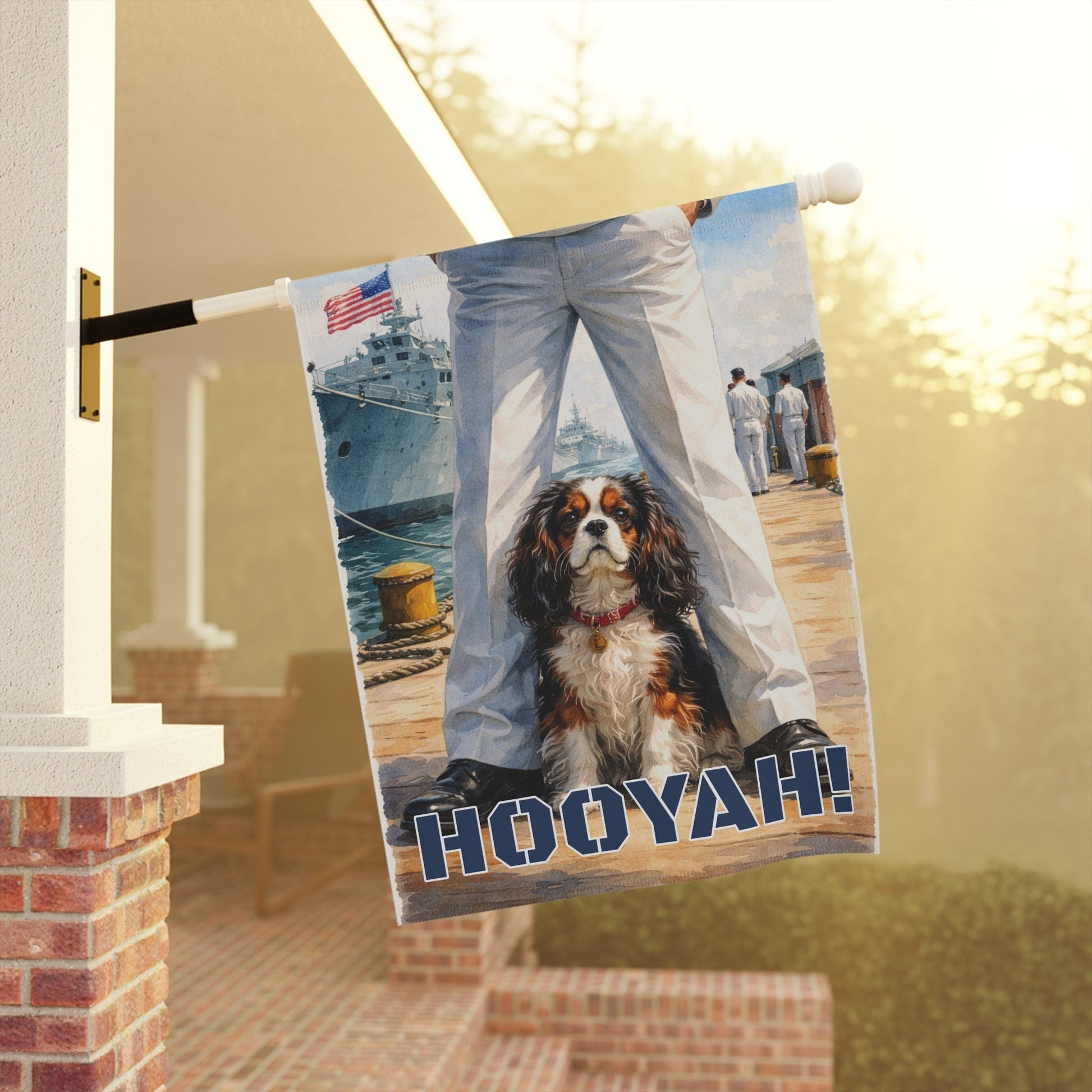 Personalized Cavalier Naval Sailor Garden Flag