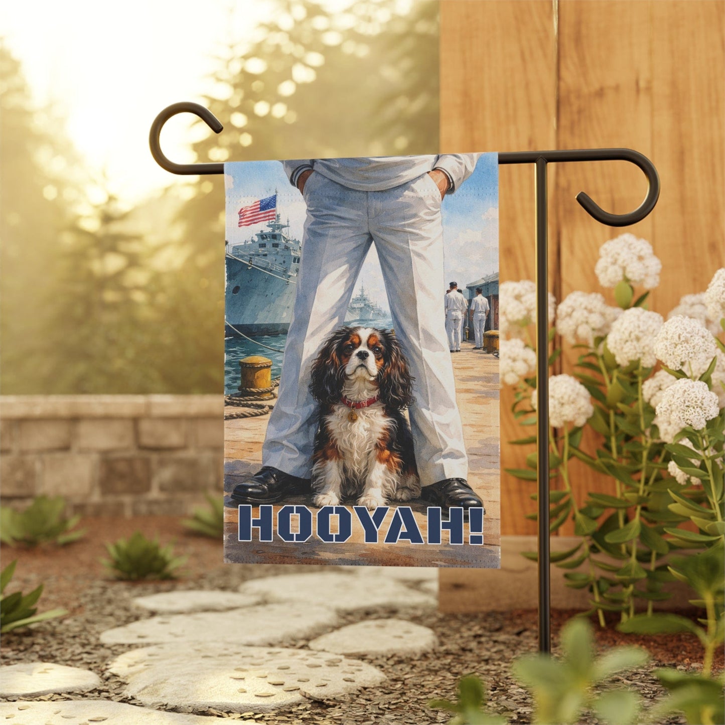 Personalized Cavalier Naval Sailor Garden Flag