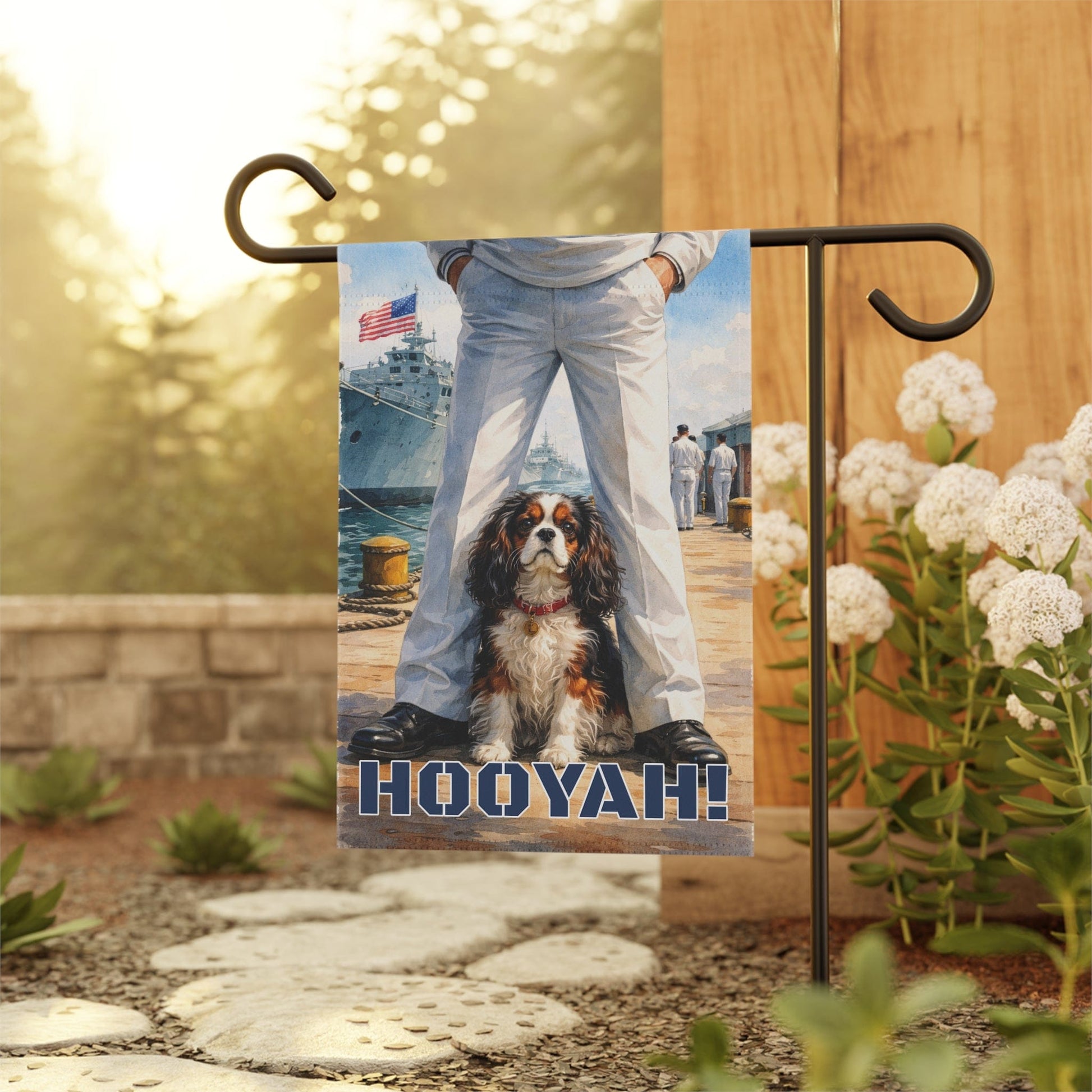 Personalized Cavalier Naval Sailor Garden Flag