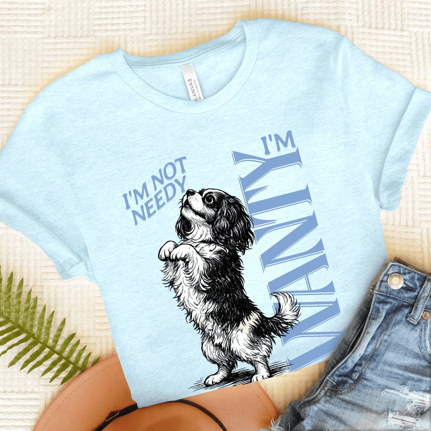 Cavalier Needy Country Unisex TShirt Heather Ice Blue