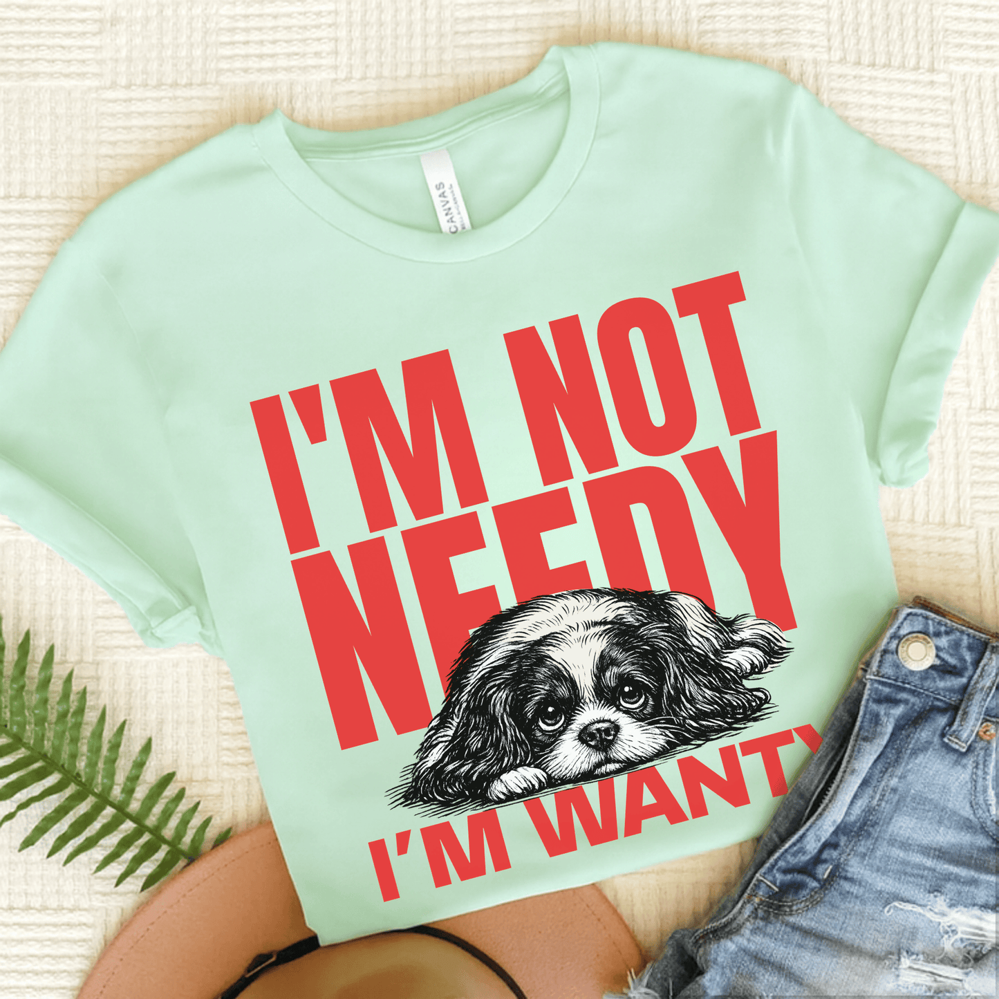 Personalized Cavalier Needy Not Unisex TShirt Heather Mint