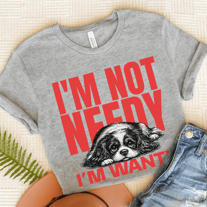 Personalized Cavalier Needy Not Unisex TShirt Athletic Heather