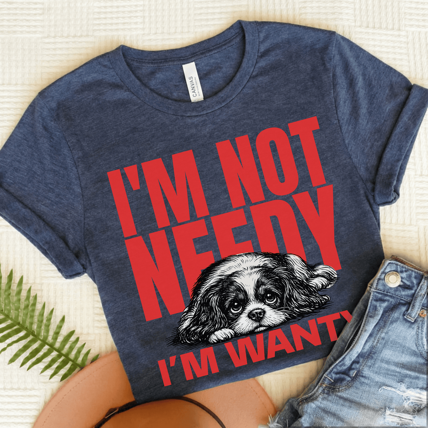 Personalized Cavalier Needy Not Unisex TShirt Heather Navy