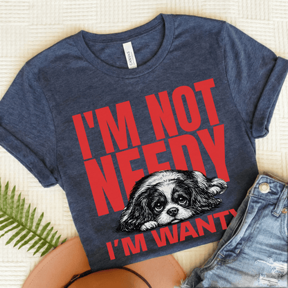 Personalized Cavalier Needy Not Unisex TShirt Heather Navy