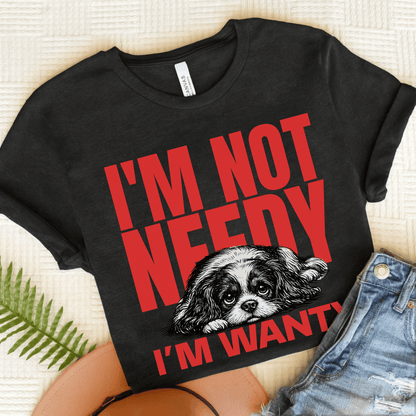 Personalized Cavalier Needy Not Unisex TShirt Dark Grey Heather