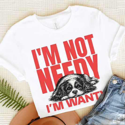 Personalized Cavalier Needy Not Unisex TShirt White
