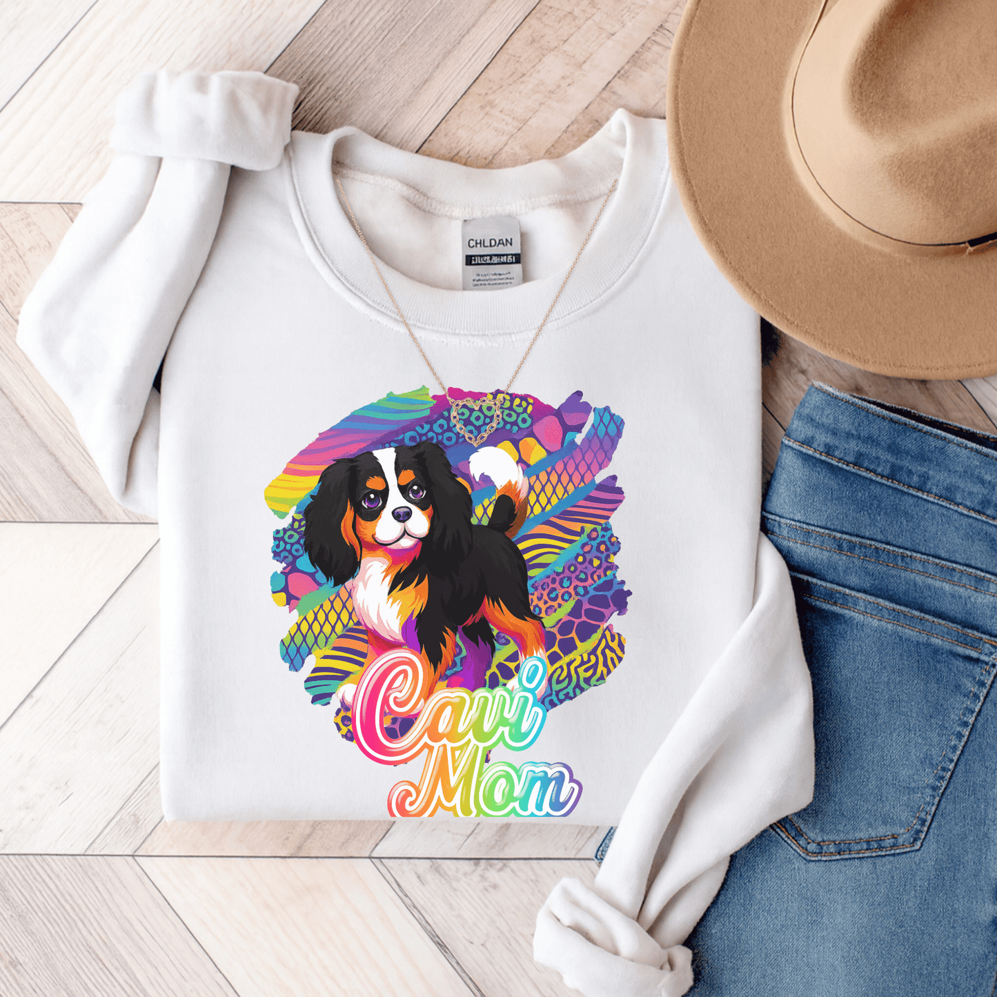 Tricolor Cavalier Neon Sweatshirt White