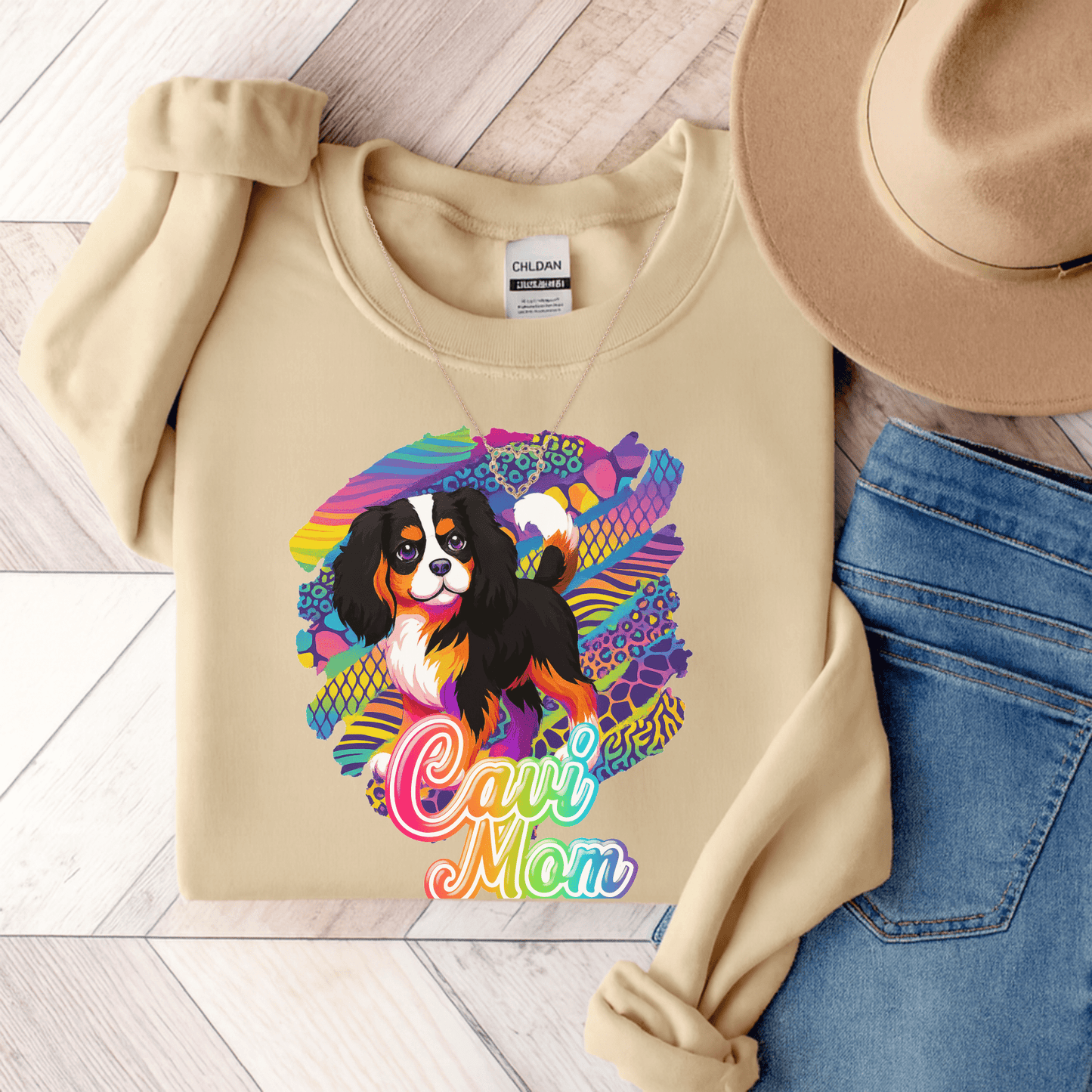 Tricolor Cavalier Neon Sweatshirt Sand