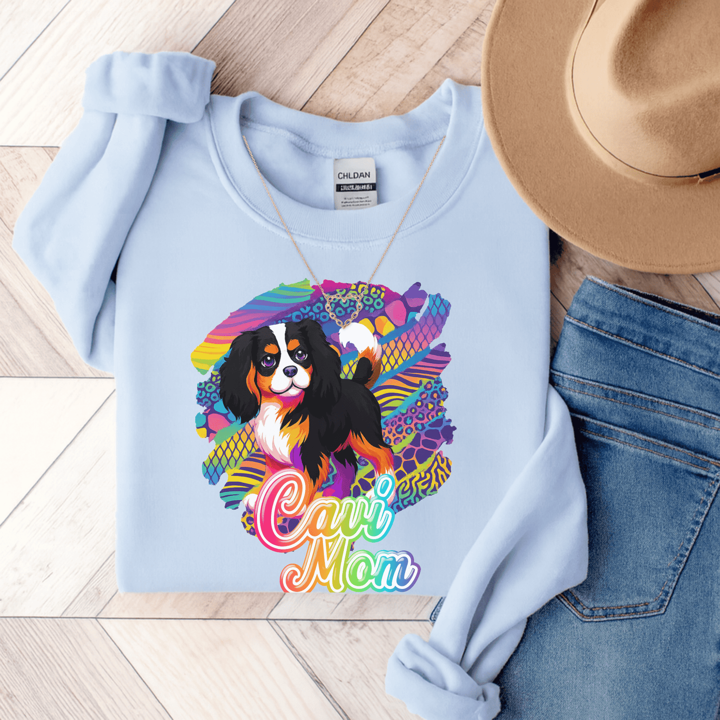 Tricolor Cavalier Neon Sweatshirt Light Blue