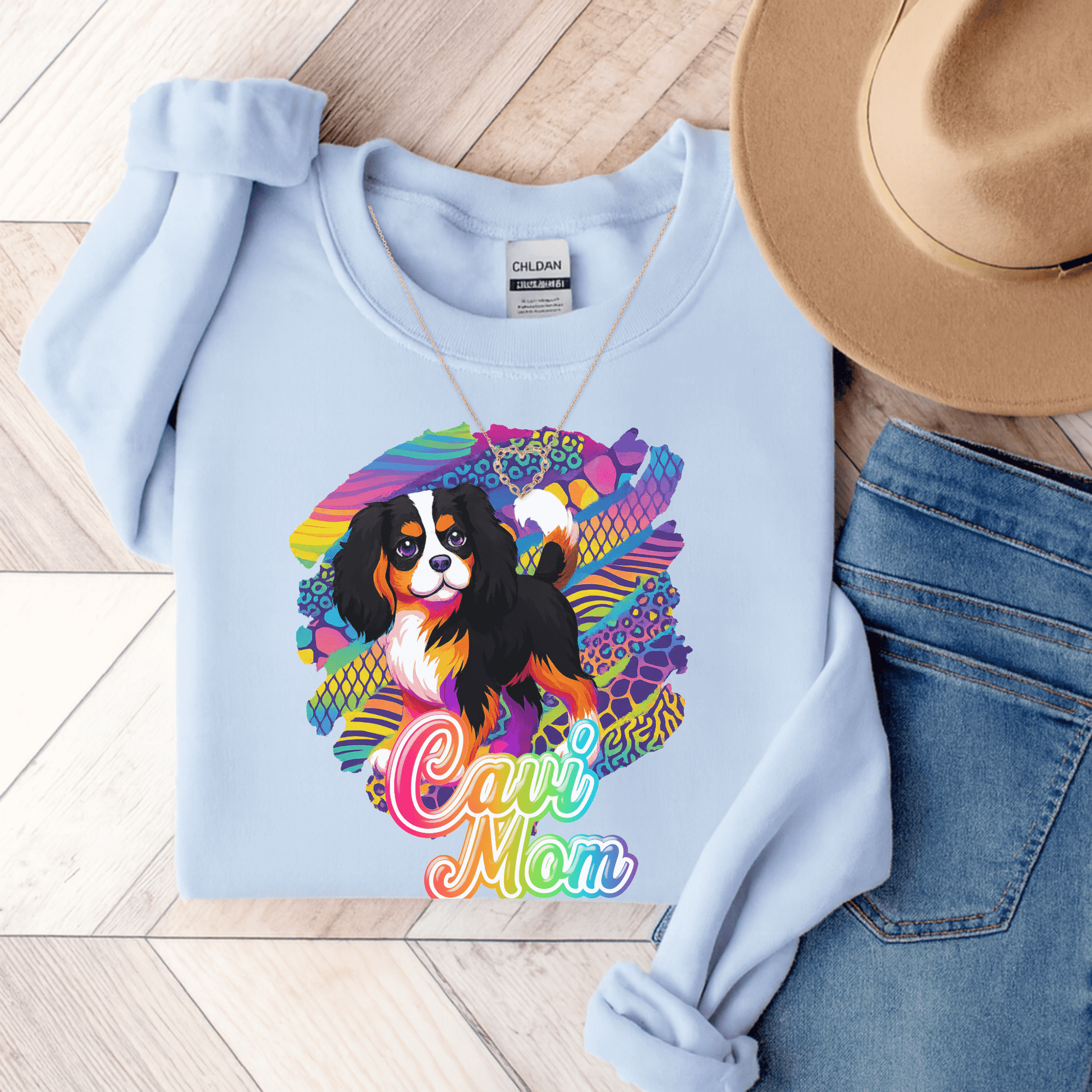 Tricolor Cavalier Neon Sweatshirt Light Blue