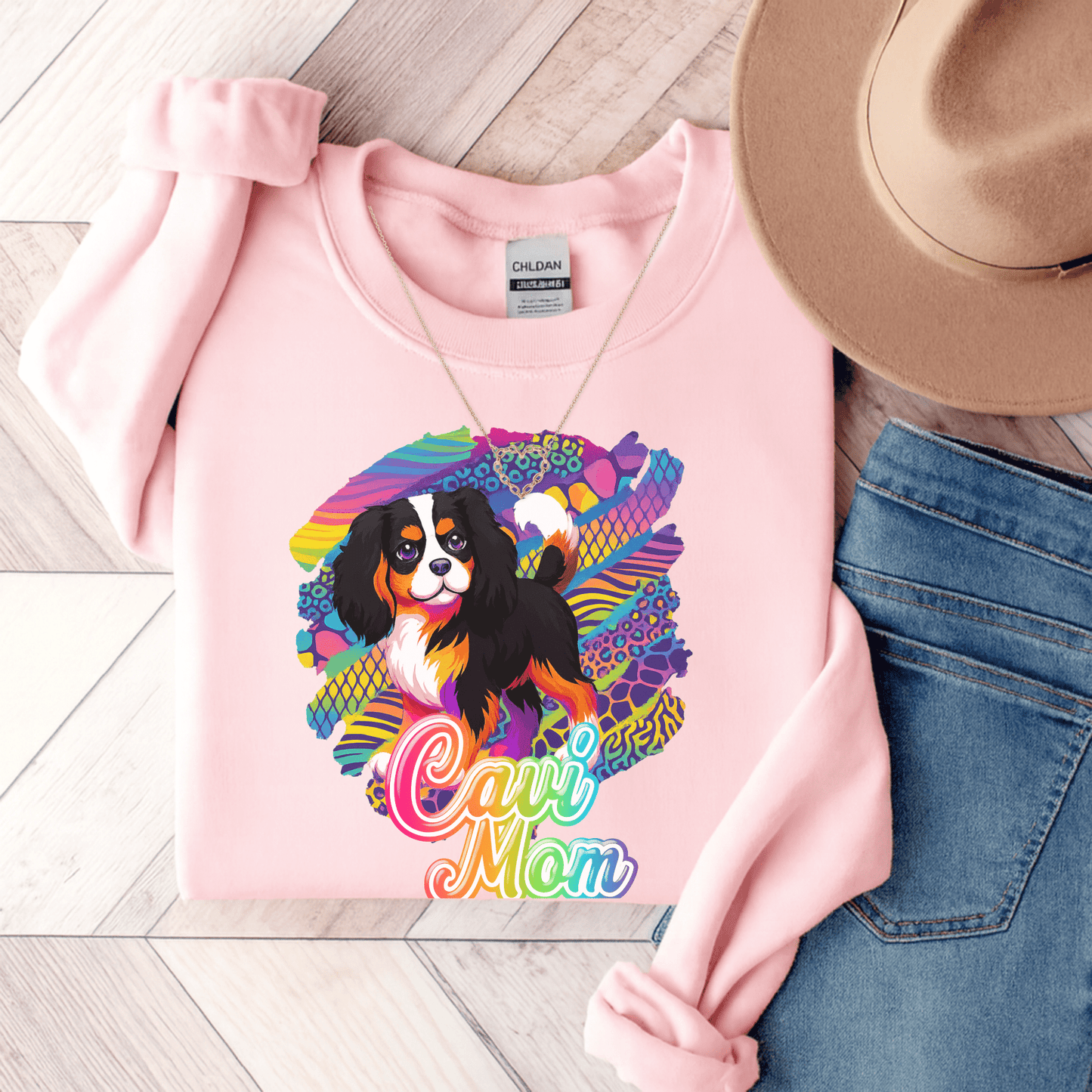 Tricolor Cavalier Neon Sweatshirt Light Pink
