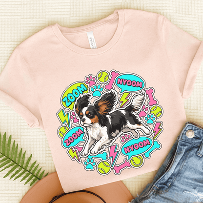 Personalized Cavalier Neon Zoomies Unisex TShirt Soft Pink