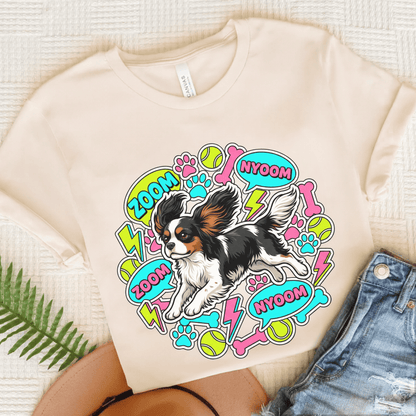 Personalized Cavalier Neon Zoomies Unisex TShirt Natural