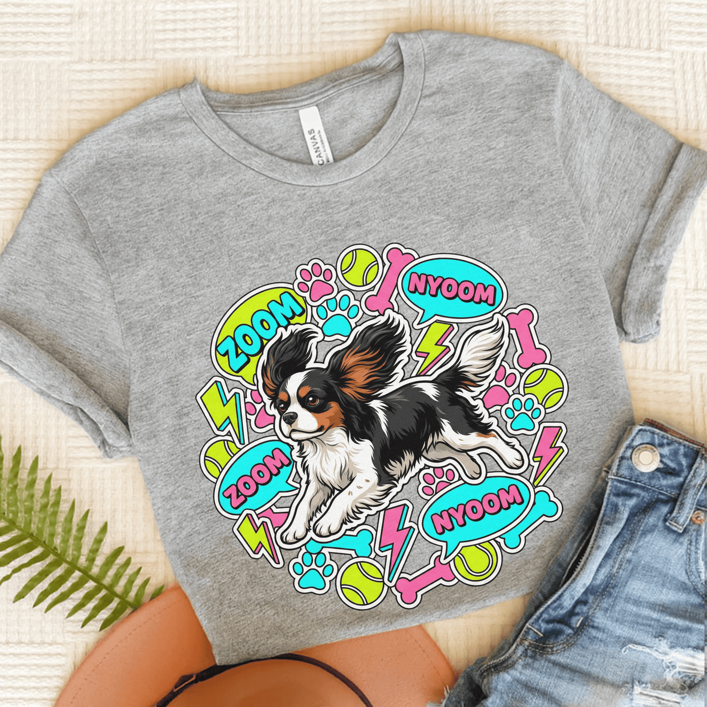 Personalized Cavalier Neon Zoomies Unisex TShirt Athletic Heather