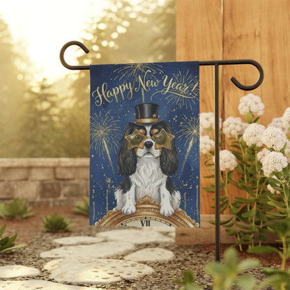Personalized Cavalier New Year Garden Flag
