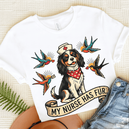Personalized Cavalier Nurse Unisex TShirt White
