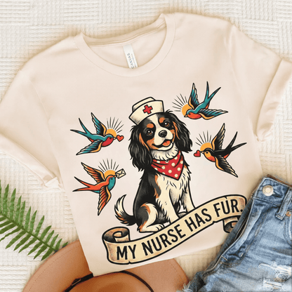 Personalized Cavalier Nurse Unisex TShirt Natural