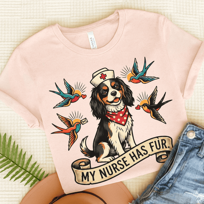 Personalized Cavalier Nurse Unisex TShirt Soft Pink