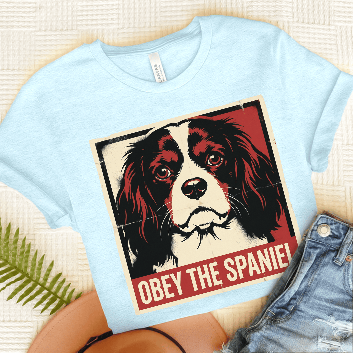 Personalized Cavalier Obey Unisex TShirt Heather Ice Blue