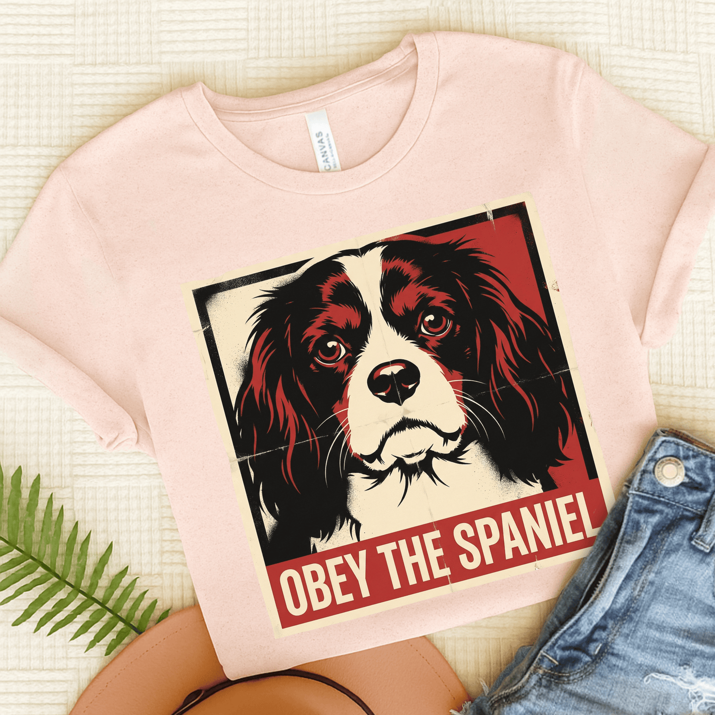 Personalized Cavalier Obey Unisex TShirt Soft Pink