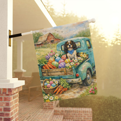 Personalized Cavalier Pick Up Easter Yard Flag
