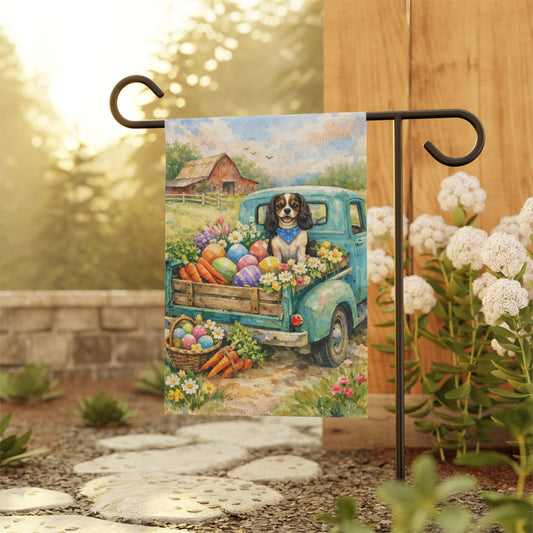 Personalized Cavalier Pick Up Easter Yard Flag
