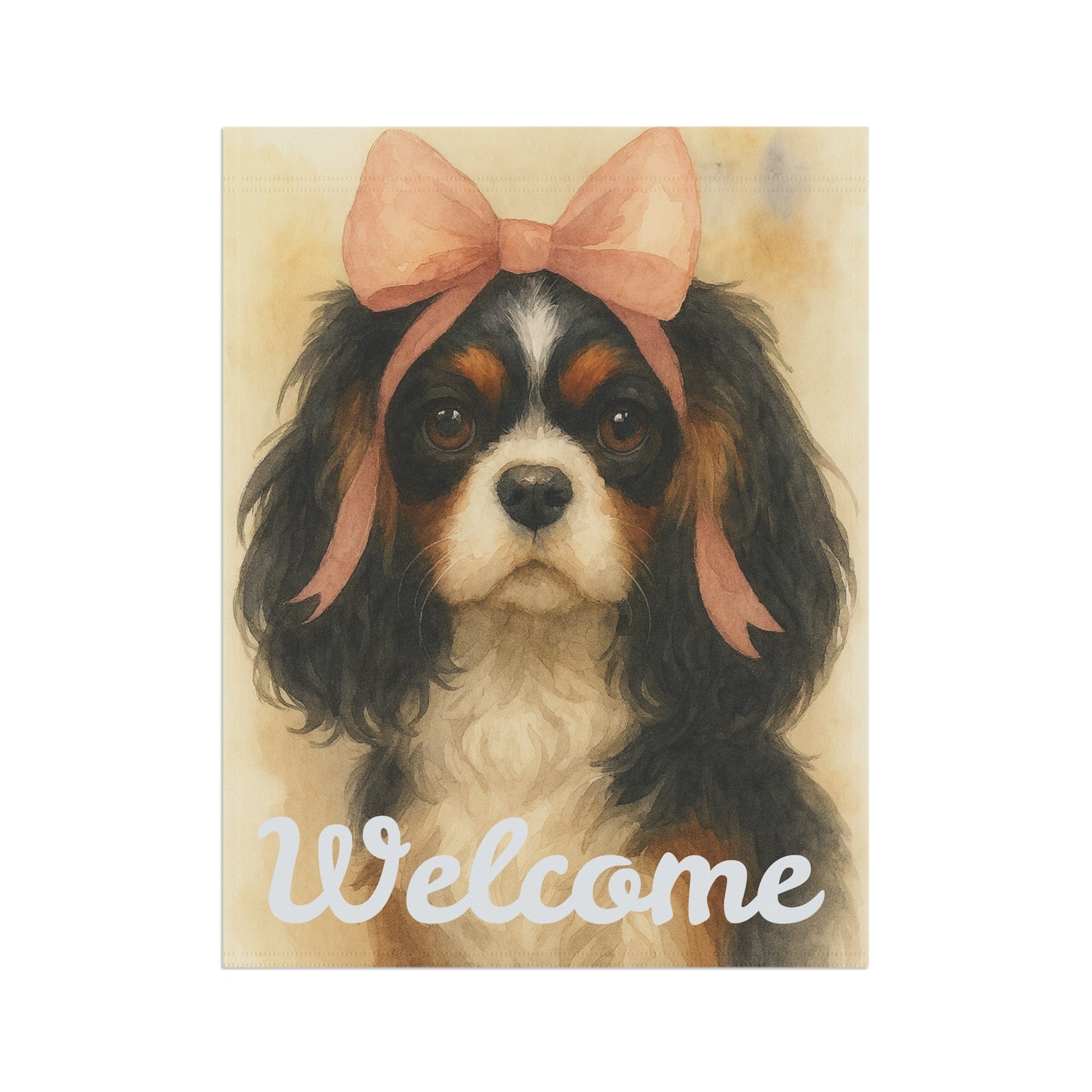 Tricolor Cavalier Pink Coquette Garden Flag