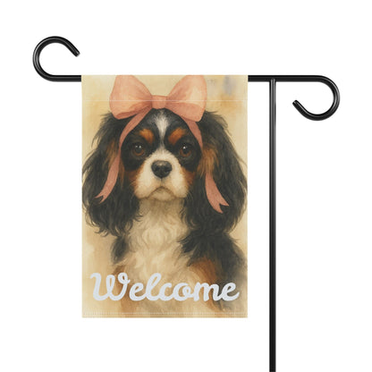 Tricolor Cavalier Pink Coquette Garden Flag