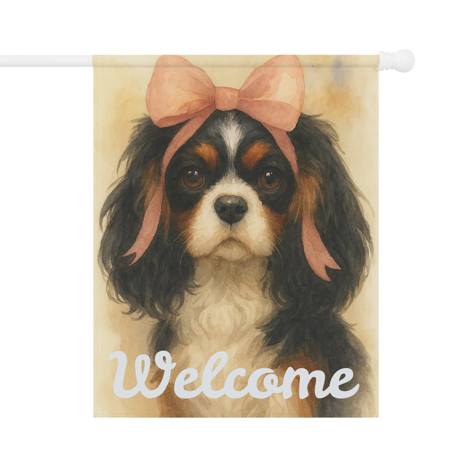 Tricolor Cavalier Pink Coquette Garden Flag