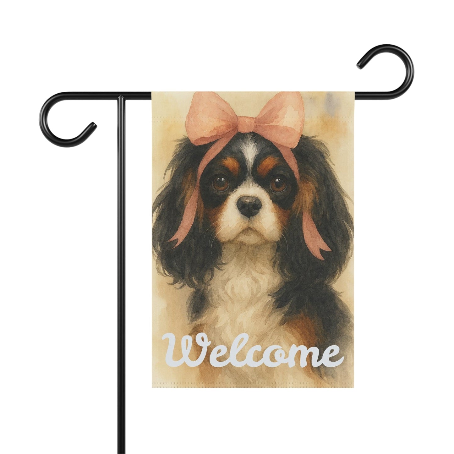 Tricolor Cavalier Pink Coquette Garden Flag