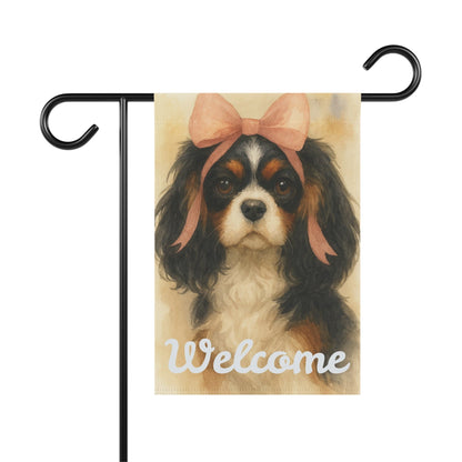 Tricolor Cavalier Pink Coquette Garden Flag
