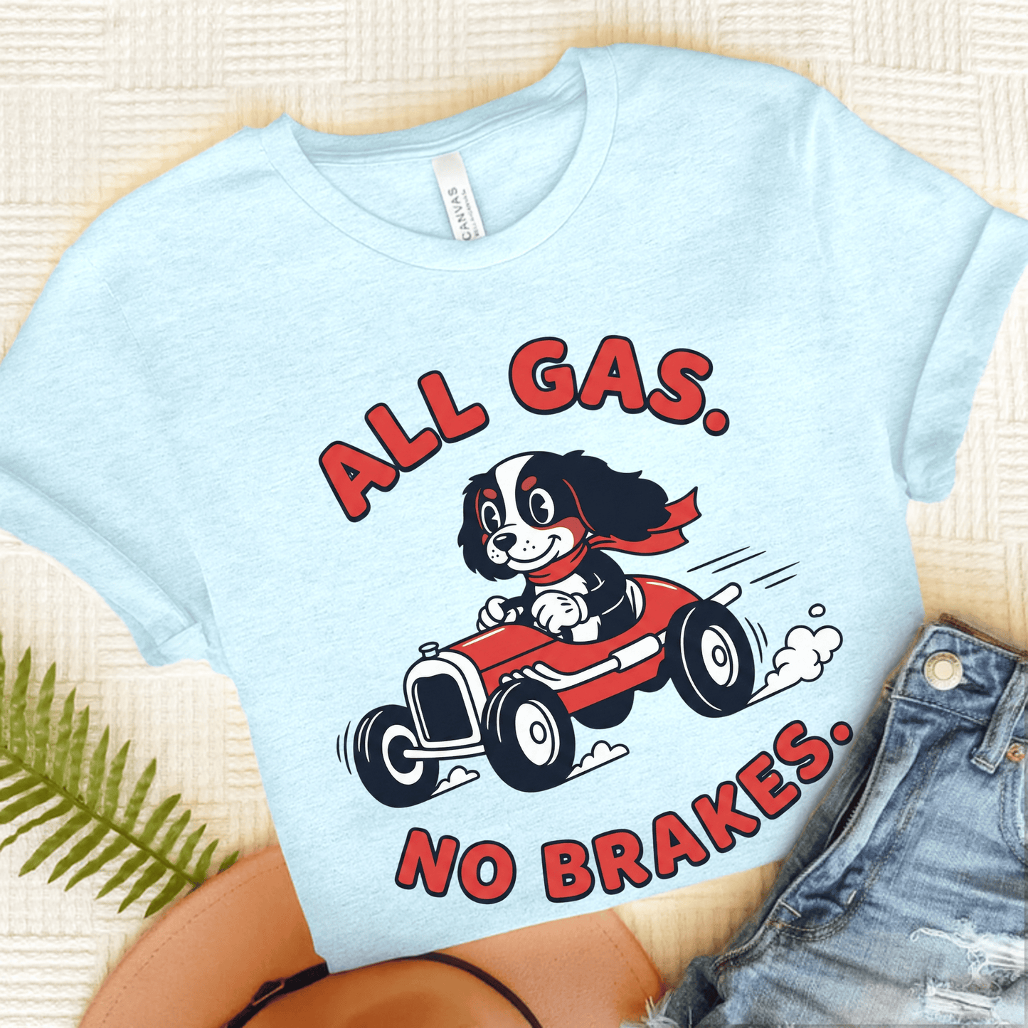 Personalized Cavalier Race Car Unisex TShirt Heather Ice Blue
