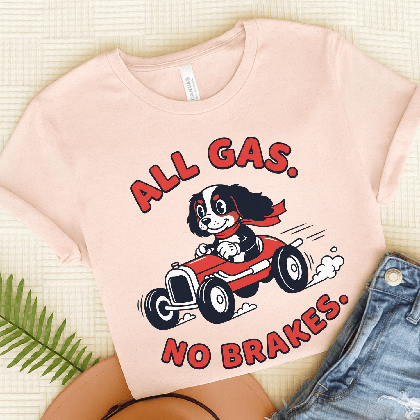 Personalized Cavalier Race Car Unisex TShirt Soft Pink