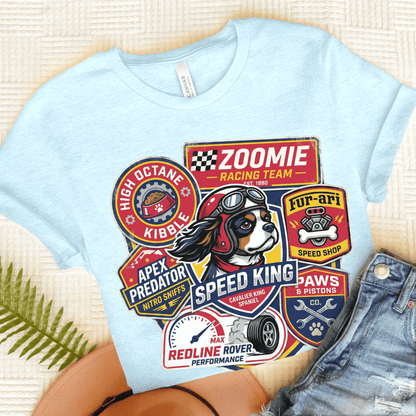 Personalized Cavalier Racing Unisex TShirt Heather Ice Blue