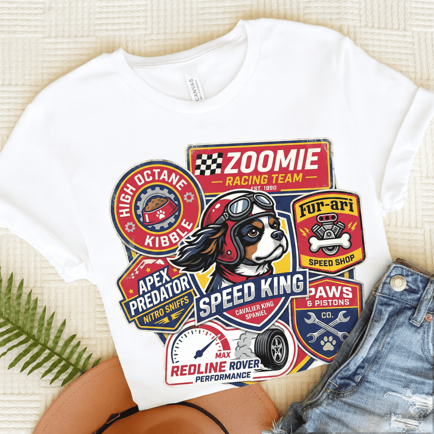 Personalized Cavalier Racing Unisex TShirt White