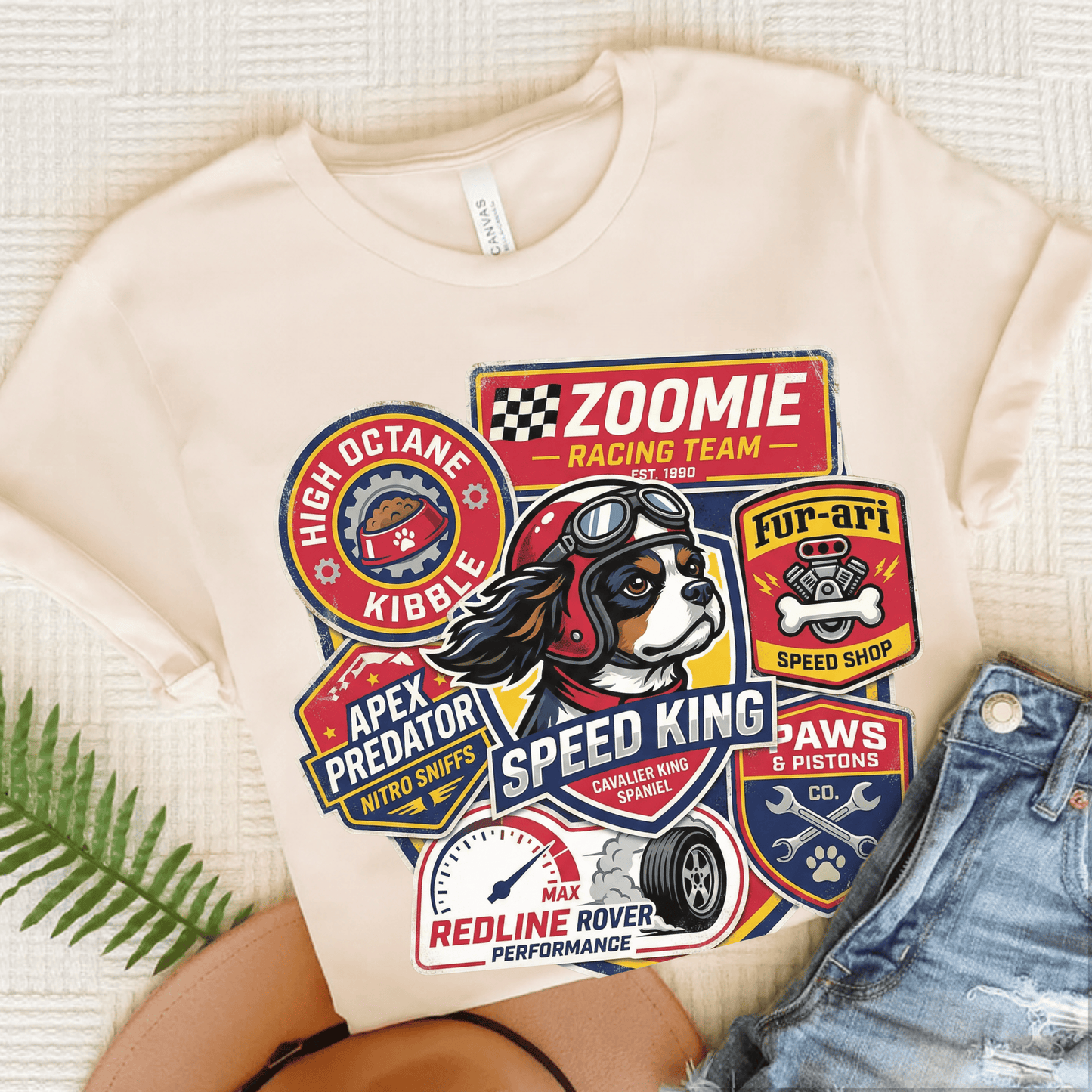 Personalized Cavalier Racing Unisex TShirt Natural