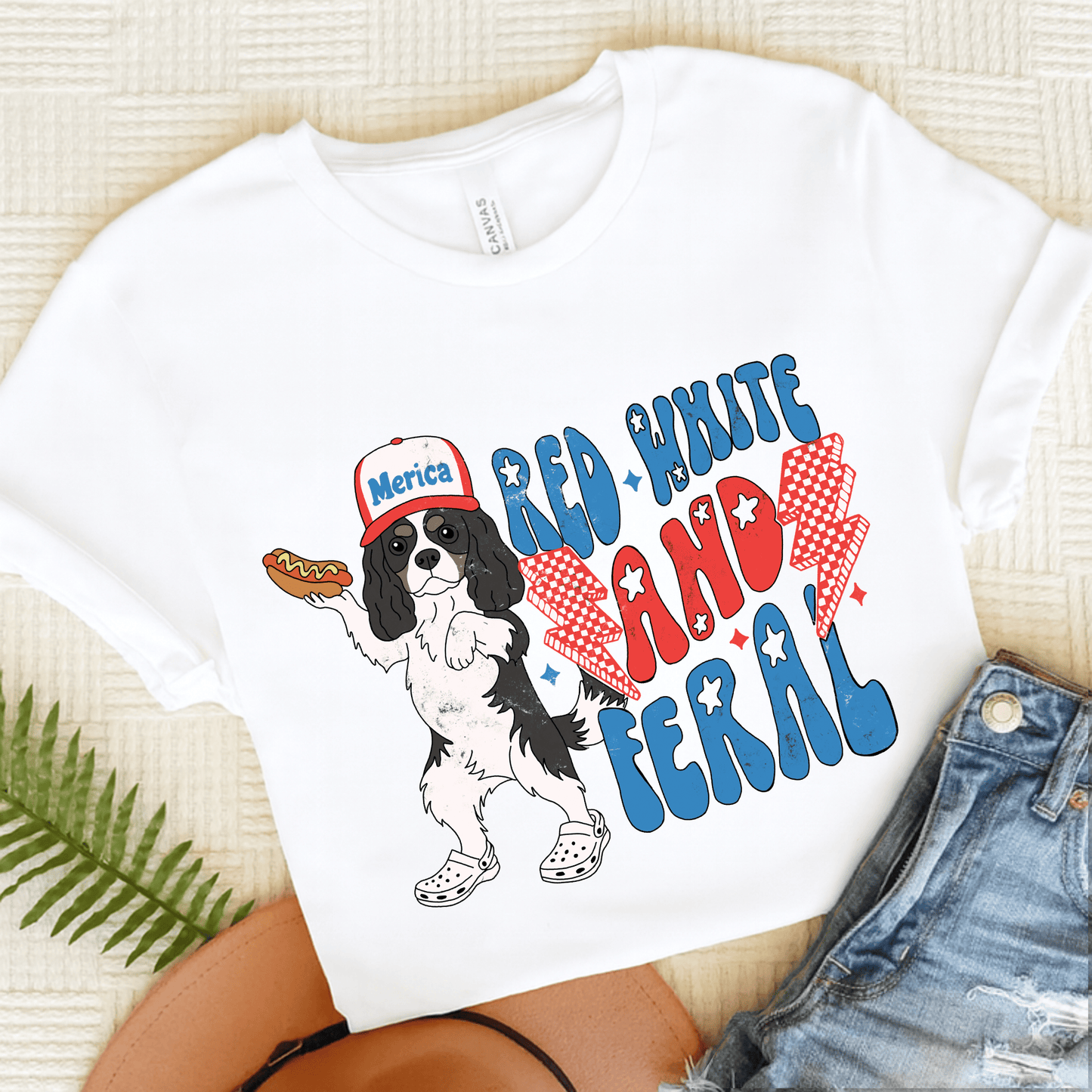 Personalized Cavalier USA Feral Unisex TShirt White