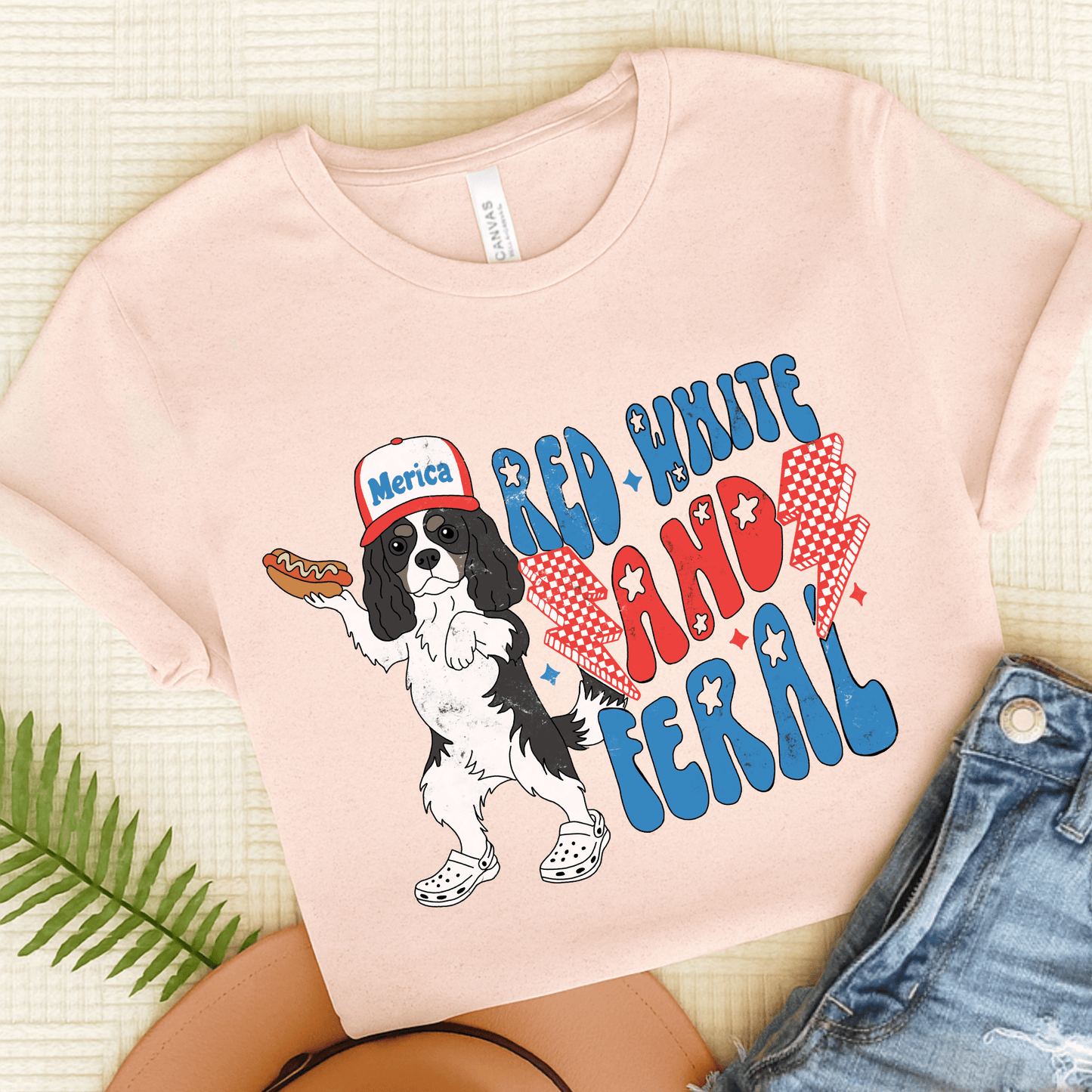 Personalized Cavalier USA Feral Unisex TShirt Soft Pink