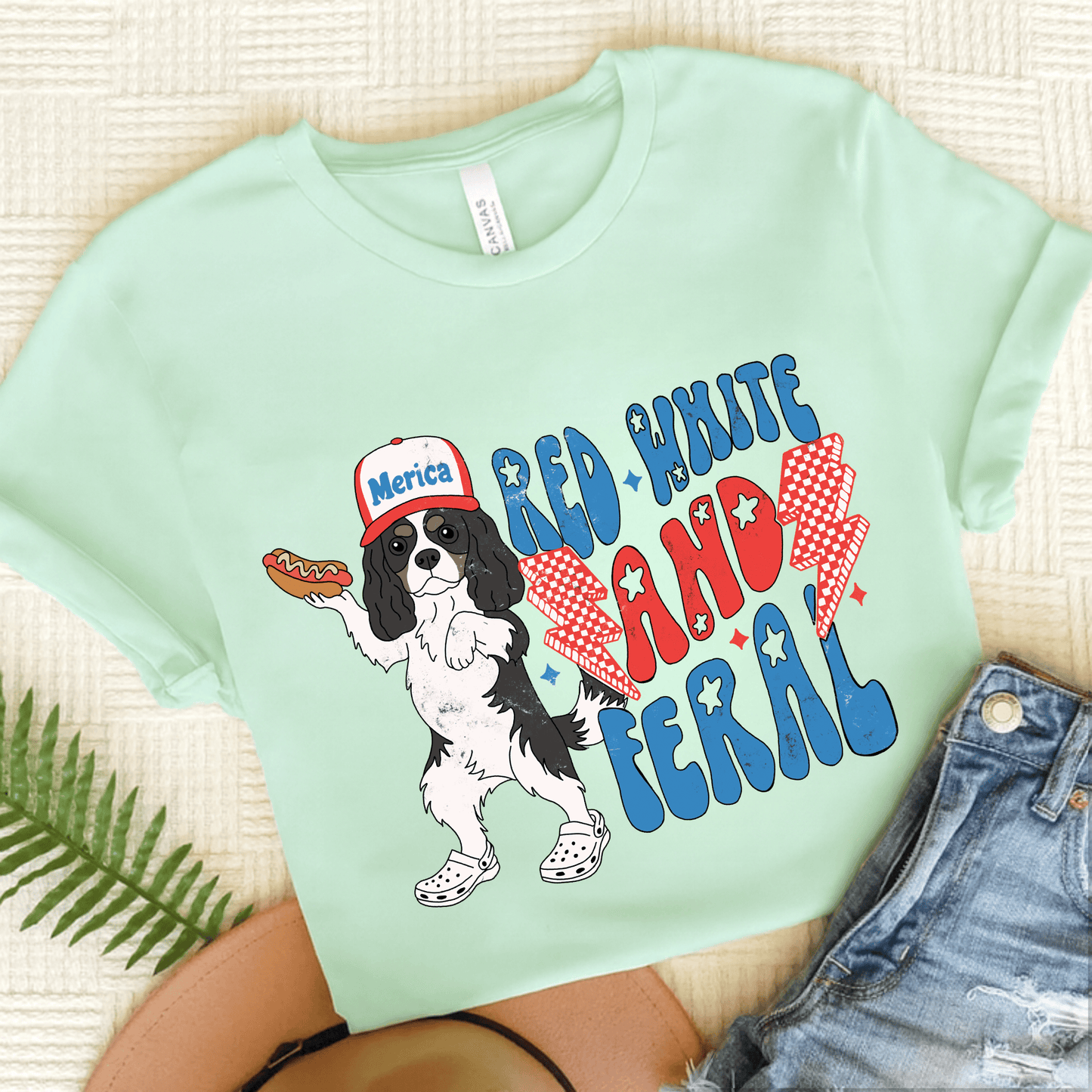 Personalized Cavalier USA Feral Unisex TShirt Heather Mint