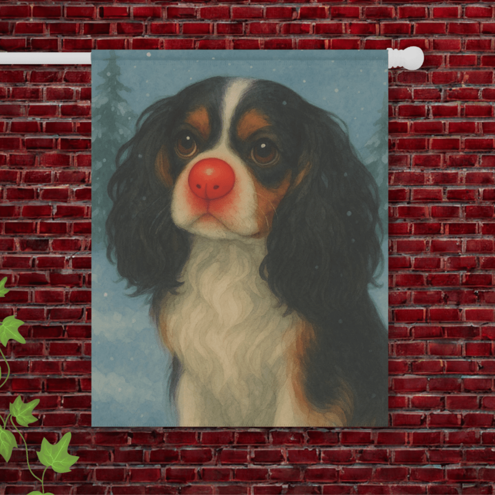 Tricolor Cavalier Reindeer Garden Flag 24.5'' × 32''