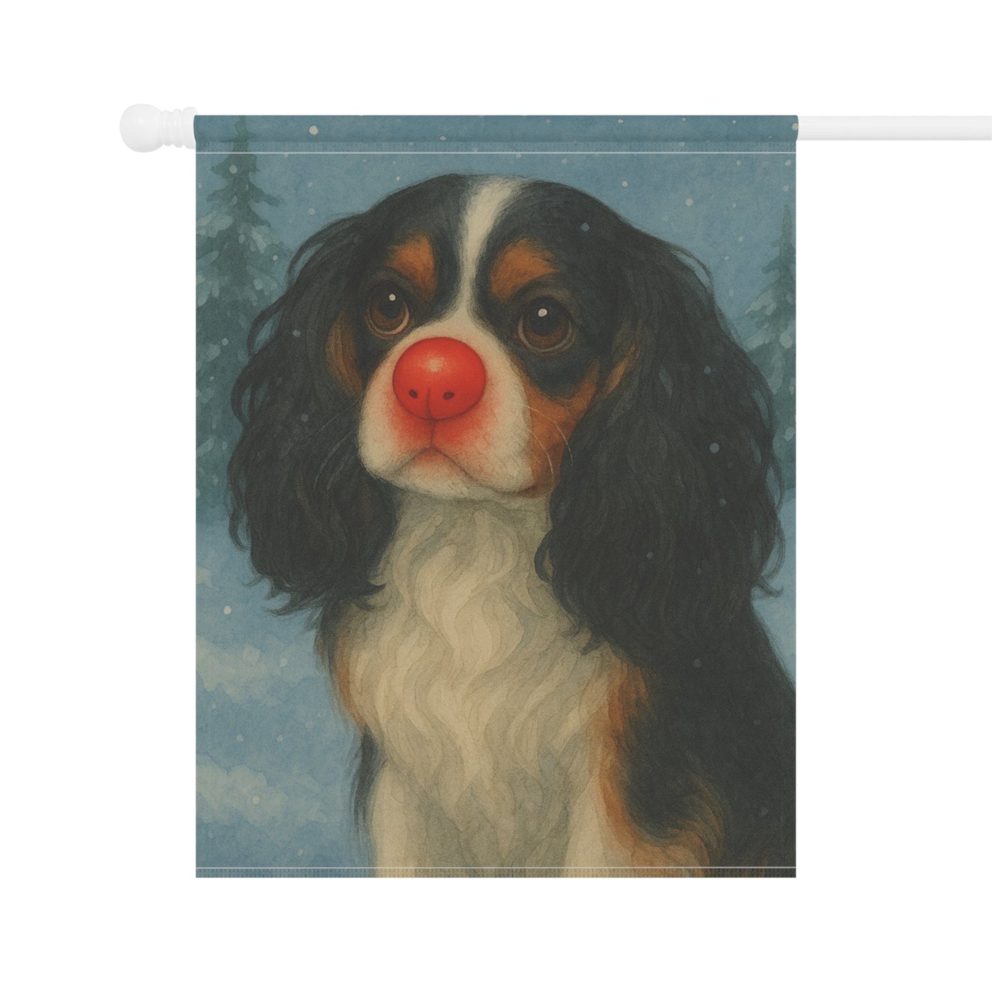 Tricolor Cavalier Reindeer Garden Flag