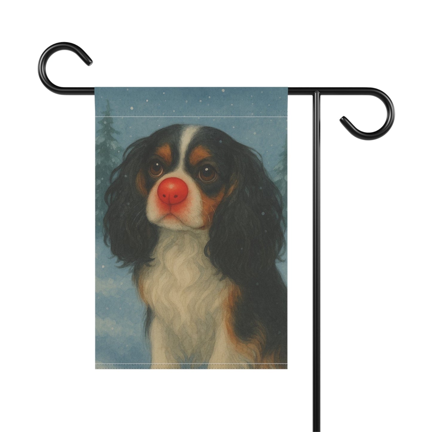 Tricolor Cavalier Reindeer Garden Flag